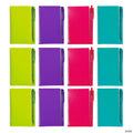 4 1/4" x 6" Neon Spiral Paper Notebook & Plastic Pen Sets - 12 Pc.