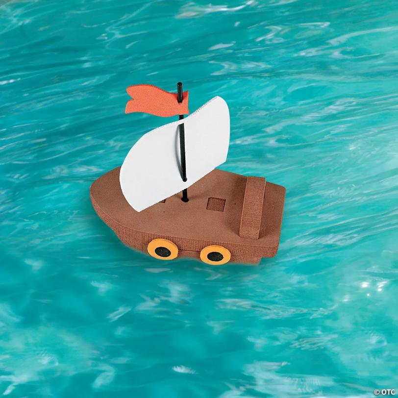 4 3/4" x 5 1/2" 3D Floating Ship Foam Craft Kit - Makes 12