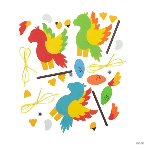 4 3/4" x 6" Hanging Tropical Parrot Foam Craft Kit - Makes 12