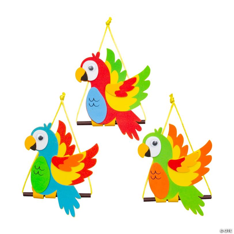 4 3/4" x 6" Hanging Tropical Parrot Foam Craft Kit - Makes 12