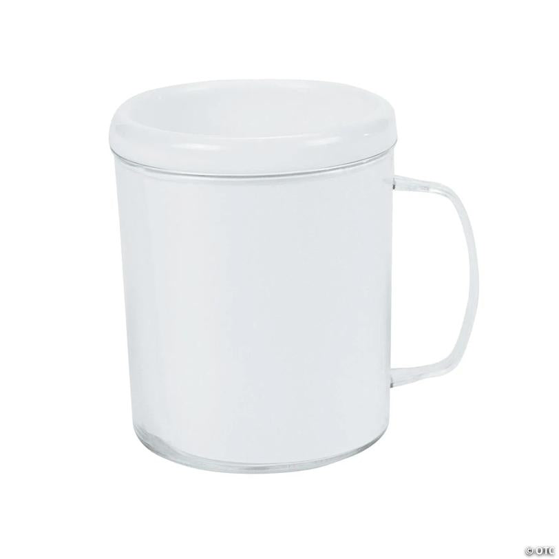 4" 8 oz. Bulk 48 Pc. DIY Clear BPA-Free Plastic Mugs with White Paper Inserts