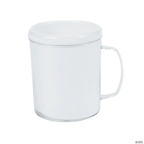 4" 8 oz. Bulk 48 Pc. DIY Clear BPA-Free Plastic Mugs with White Paper Inserts