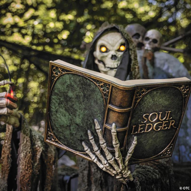 4 Ft. 10" Animated Light-Up Corroded Skeleton Reaper - image 5