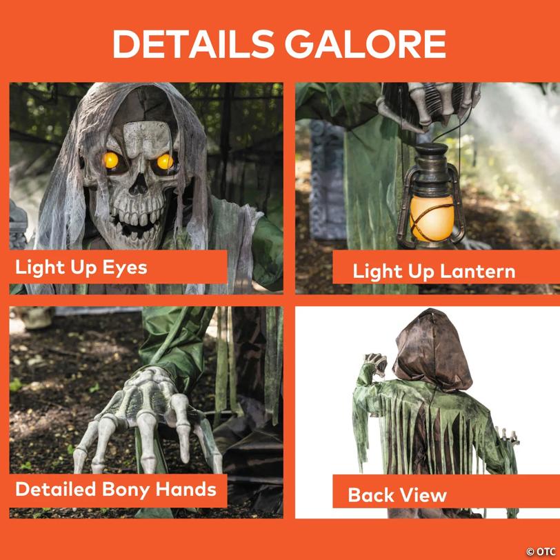 4 Ft. 10" Animated Light-Up Corroded Skeleton Reaper - image 4