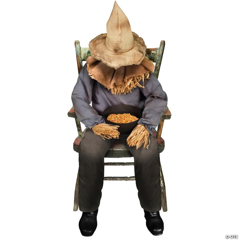 4 Ft. 5" Sitting Animated Scarecrow Prop Halloween Decoration - image 2
