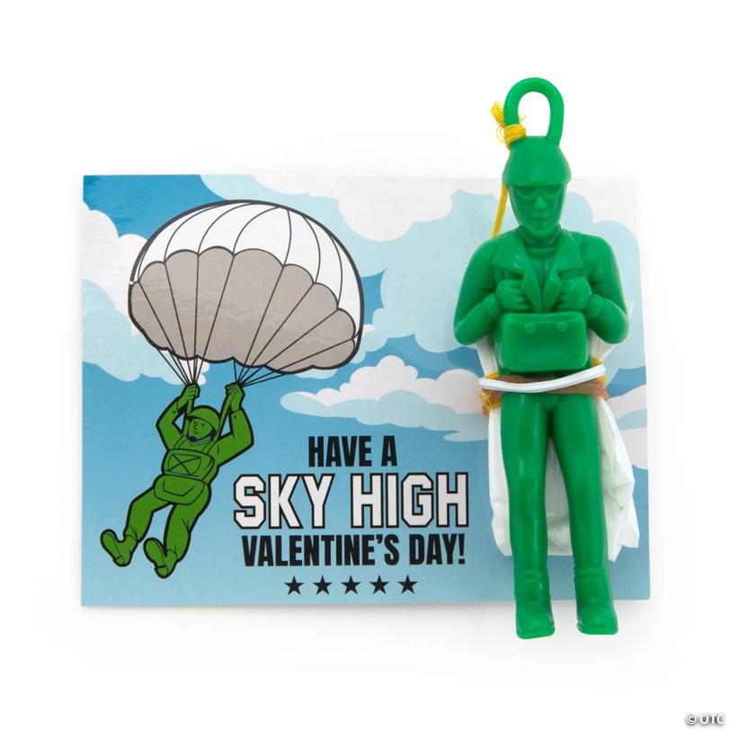 4" Mini Paratrooper Valentine Exchanges with Card for 24