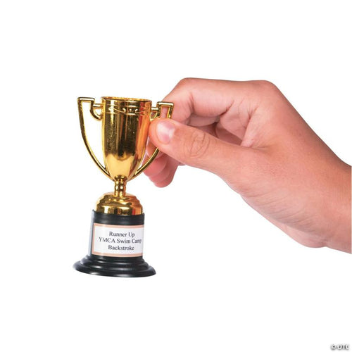 4" Personalized Mini Classic Goldtone Plastic Trophy Cups - 24 Pc.