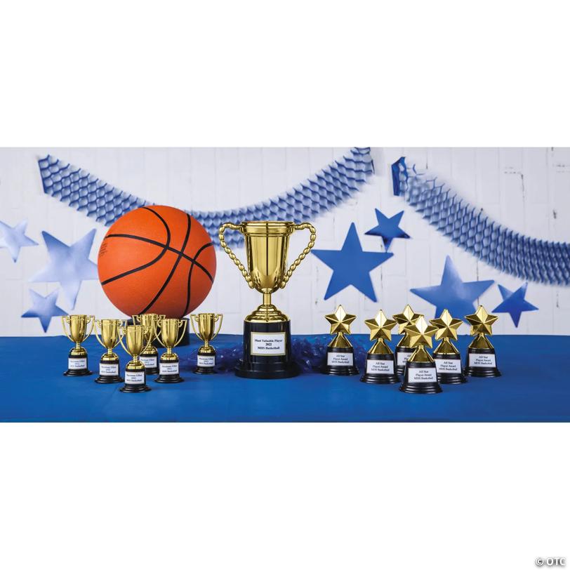 4" Personalized Mini Classic Goldtone Plastic Trophy Cups - 24 Pc.
