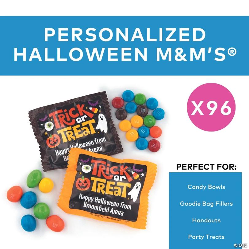 4 lbs. Bulk 96 Pc. Personalized Halloween M&M’s Fun Size Candy Pack Assortment