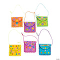 4" x 3 1/2" Bright Color Foam Coin Purse Lacing Craft Kits - Makes 12