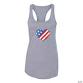 4th of July Distressed Heart Women's Racerback Tank