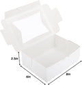 8 X 6 X 2.5" White Bakery Boxes with Window Pastry Boxes for Cakes, Cookies and Desserts