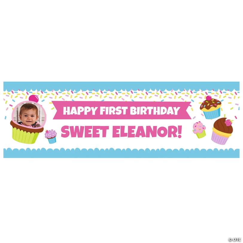 52" x 17" Cupcake Sprinkles Party Photo Custom Banner - Small