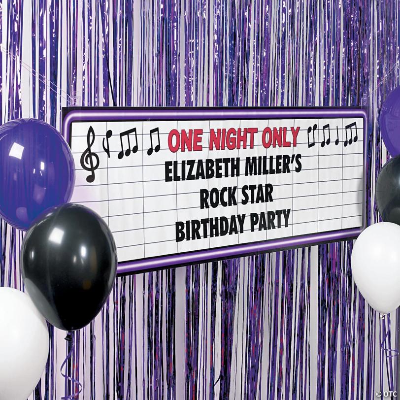 52" x 17" Rock Star Party Custom Banner - Small