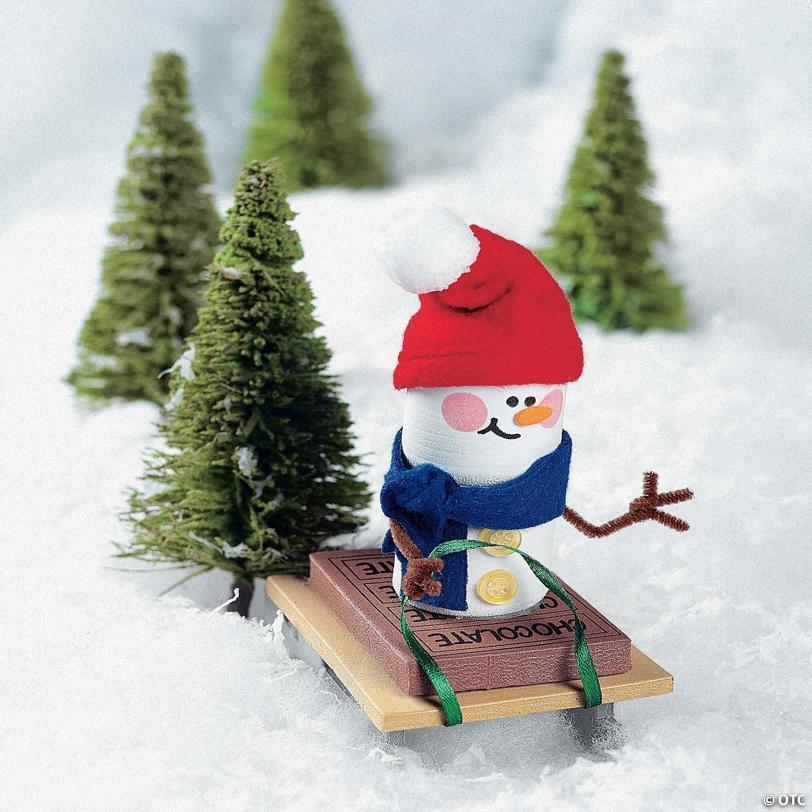 5 1/2" Marshmallow Snowman Christmas Ornament Craft Kit - Makes 12