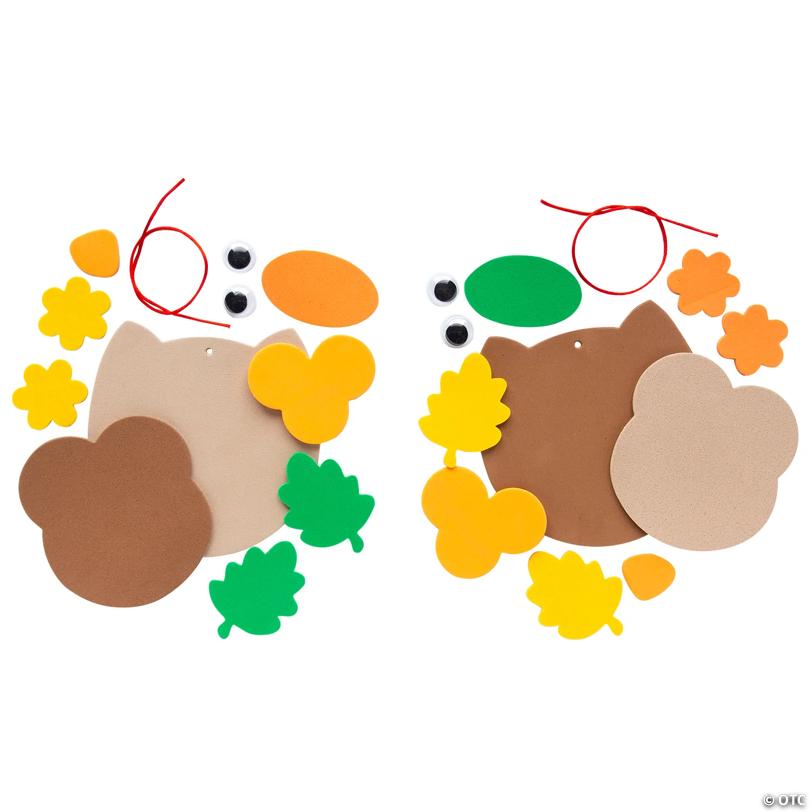 5 1/2" x 4 1/2" Fall Colors Owl Ornament Foam Craft Kit - Makes 12