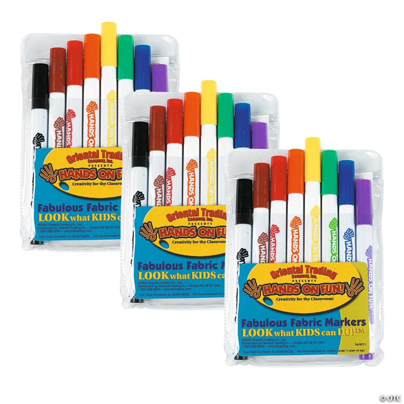 5" Bulk 48 Pc. Classic Fabric Markers - 8 Colors per Box, 6 Boxes per Unit