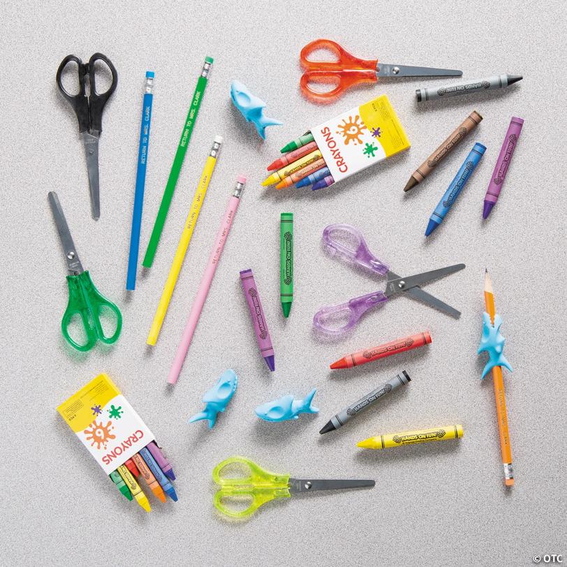 5" Bulk 48 Pc. Colorful Metal School Scissors with Plastic Grips