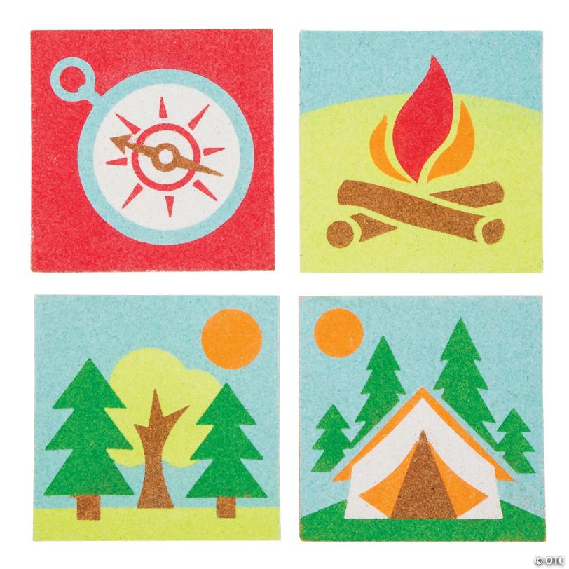 5" Camp Sand Art Self-Adhesive Cardboard Craft Kit - Makes 24