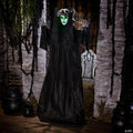 5 Ft. 6" Animated Light-Up Standing Wolf Lady with Sound Halloween Decoration