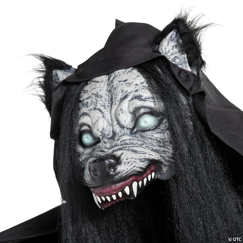 5 Ft. 6" Animated Light-Up Standing Wolf Lady with Sound Halloween Decoration - image 4