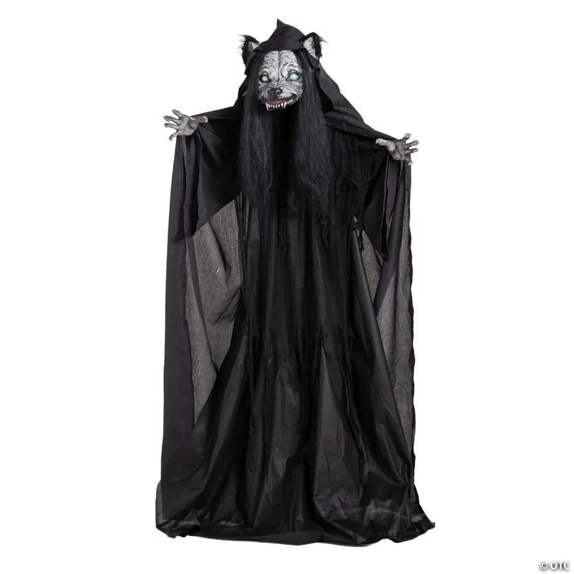 5 Ft. 6" Animated Light-Up Standing Wolf Lady with Sound Halloween Decoration - image 2