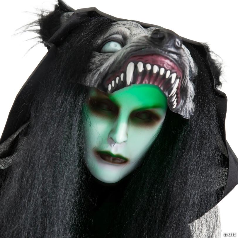 5 Ft. 6" Animated Light-Up Standing Wolf Lady with Sound Halloween Decoration - image 5