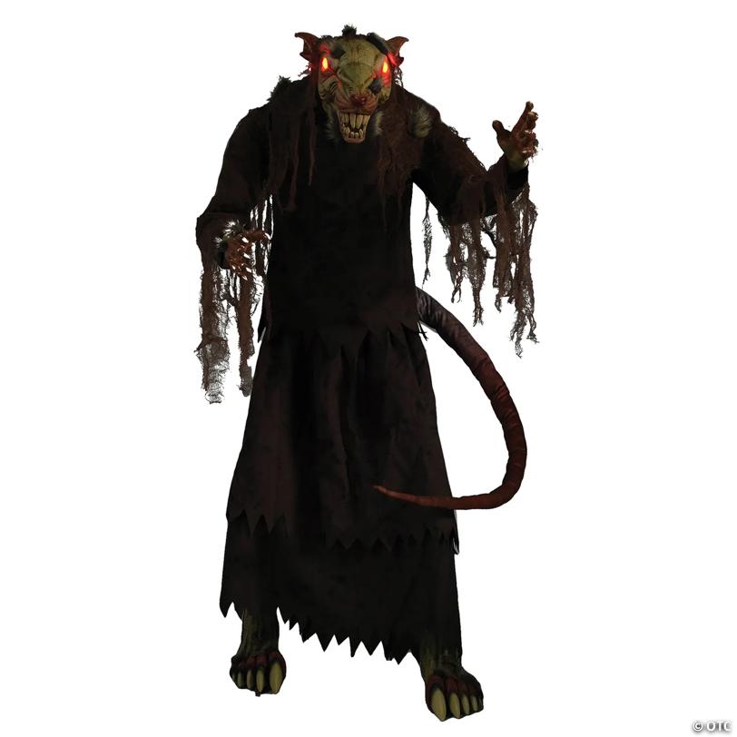 5 Ft. Mangey Rat Animated Prop Standing Halloween Decoration - image 2