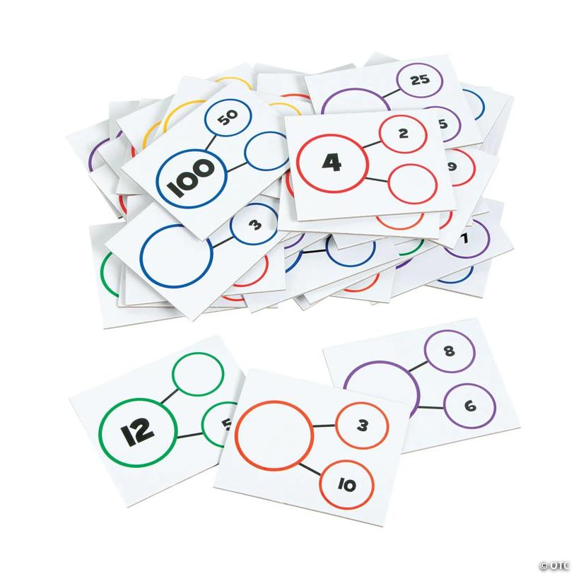 5" x 4" Number Bond Dry Erase Cardboard Educational Card Set - 50 Pc.