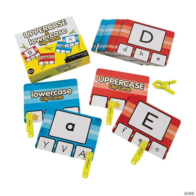 5" x 4" Uppercase & Lowercase Letter Laminated Cardstock Clip Card Set - 57 Pc.