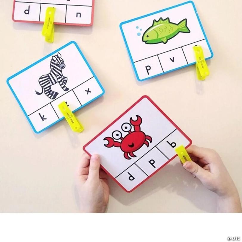 5" x 4" Uppercase & Lowercase Letter Laminated Cardstock Clip Card Set - 57 Pc.