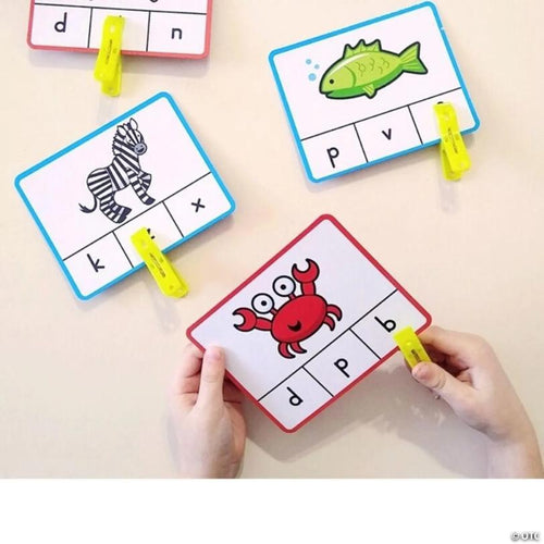 5" x 4" Uppercase & Lowercase Letter Laminated Cardstock Clip Card Set - 57 Pc.