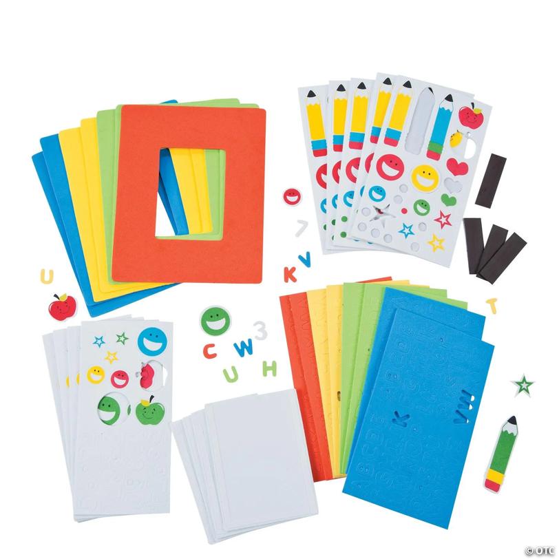 5" x 6 1/4" Red School Picture Frame Magnet Foam Craft Kit - Makes 24