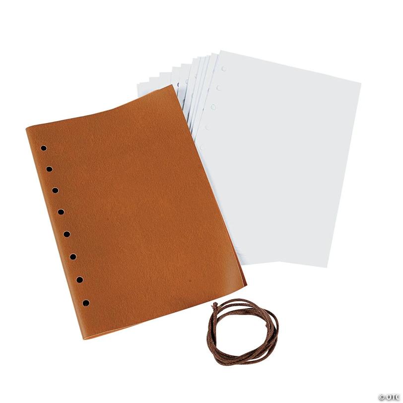 5" x 7" 25 pg. DIY Leather Journal Lacing Craft Kits - Makes 12
