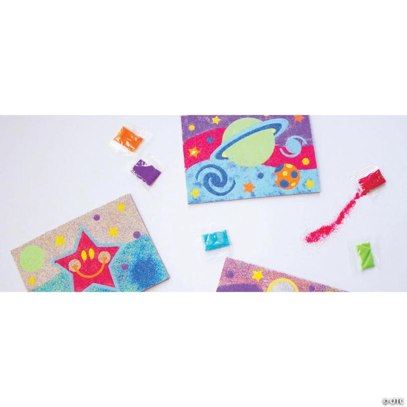 5" x 7" Awesome Outer Space Sand Art Self-Adhesive Cardboard Craft Kit - Makes 24