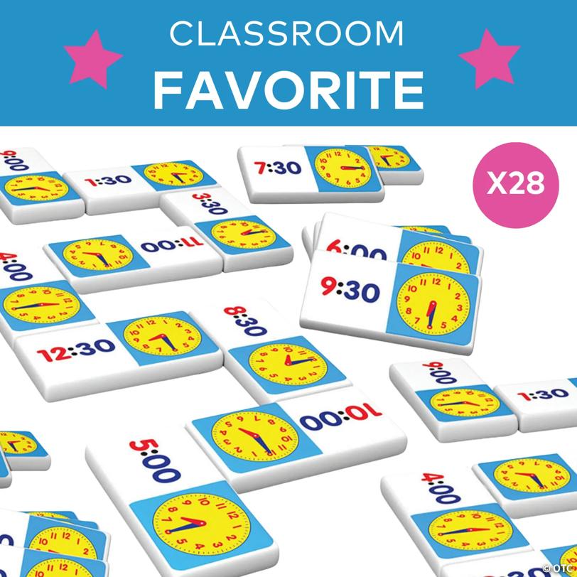5" x 8" Digital & Analog Time Dominoes Collectors Tin Set - 28 Pc.