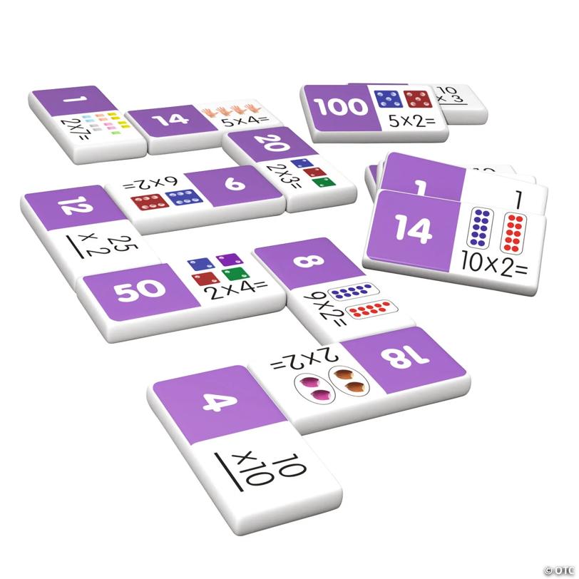 5" x 8" Multiplication Educational Plastic Dominoes Set - 28 Pc.