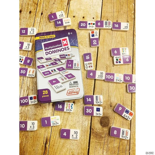 5" x 8" Multiplication Educational Plastic Dominoes Set - 28 Pc.
