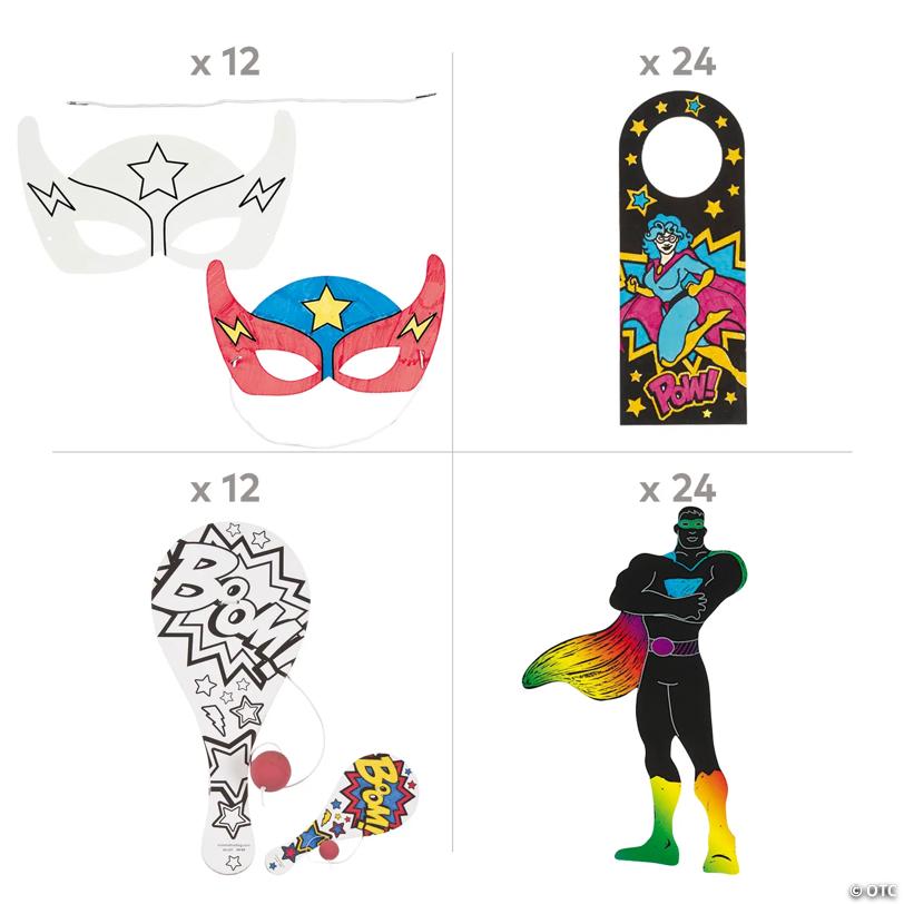 60 Pc. Incredible Superhero Craft Kit Assortment - Makes 12