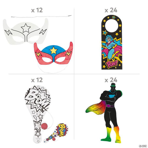60 Pc. Incredible Superhero Craft Kit Assortment - Makes 12