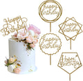 Happy Birthday Gold Cake Topper Acrylic Cake Decoration (pick your style)
