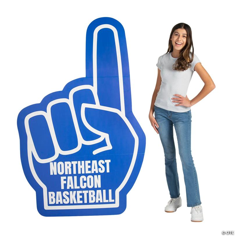 67" Personalized Spirit Foam Hand-Style Cardboard Cutout Stand-Up