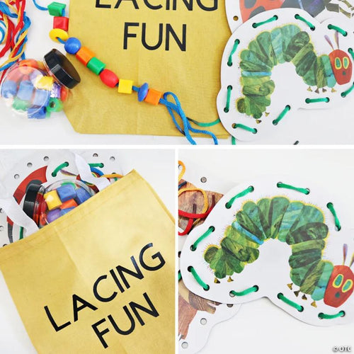 6 1/2" - 10" World of Eric Carle Lacing Cards & Laces Set - 24 Pc.