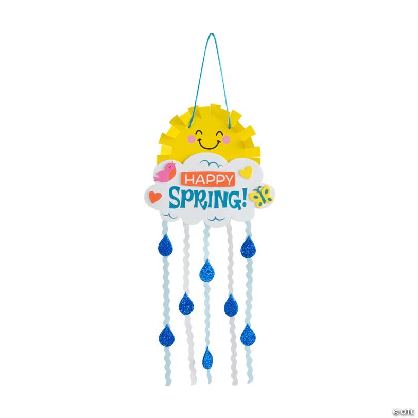6 3/4" x 14" Happy Spring Rain Cloud Sign Craft Kit - Makes 12
