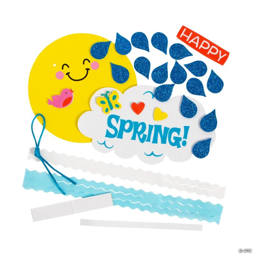 6 3/4" x 14" Happy Spring Rain Cloud Sign Craft Kit - Makes 12