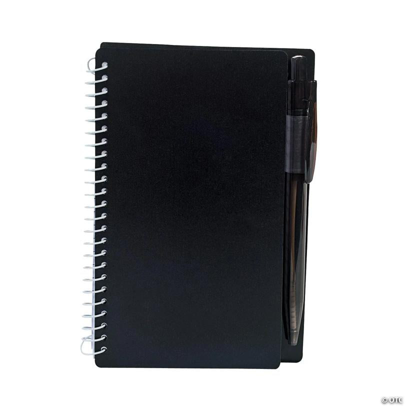 6" Black Spiral Paper Notebooks with Black Ink Pens - 12 Pc. | Elite Festo
