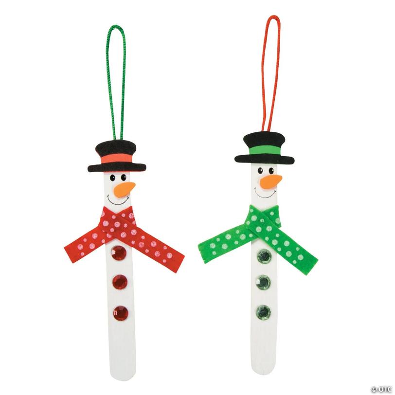 6" Craft Stick Snowman Christmas Ornament Craft Kit - Makes 12