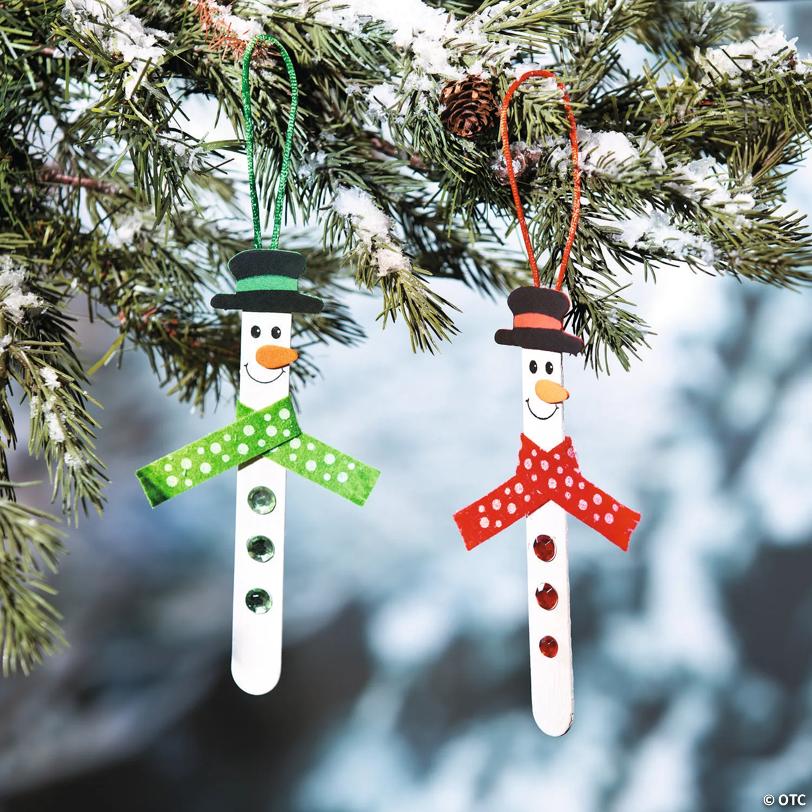 6" Craft Stick Snowman Christmas Ornament Craft Kit - Makes 12