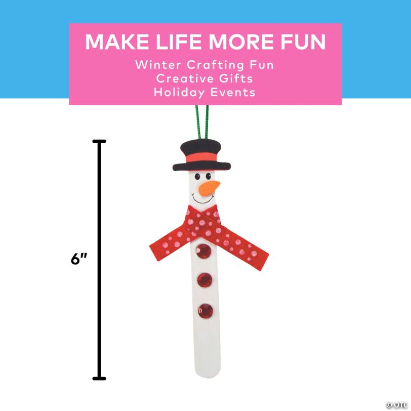 6" Craft Stick Snowman Christmas Ornament Craft Kit - Makes 12