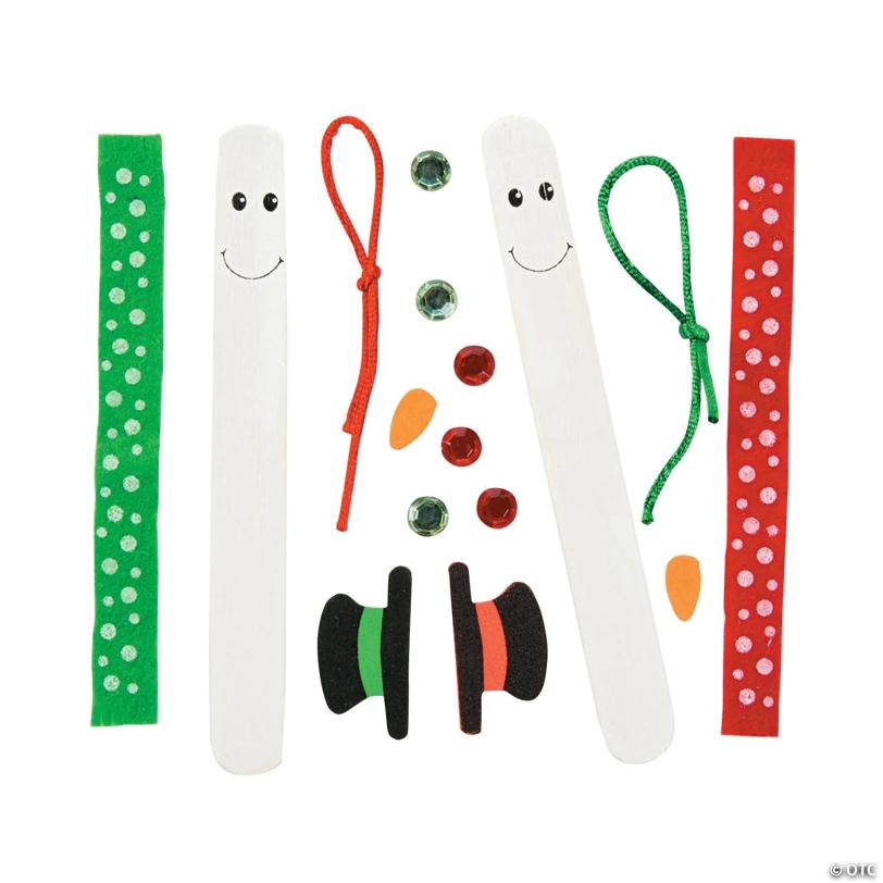 6" Craft Stick Snowman Christmas Ornament Craft Kit - Makes 12